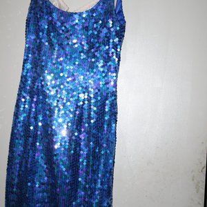 Niteline by Della Roufogali Blue Sequined Dress 12